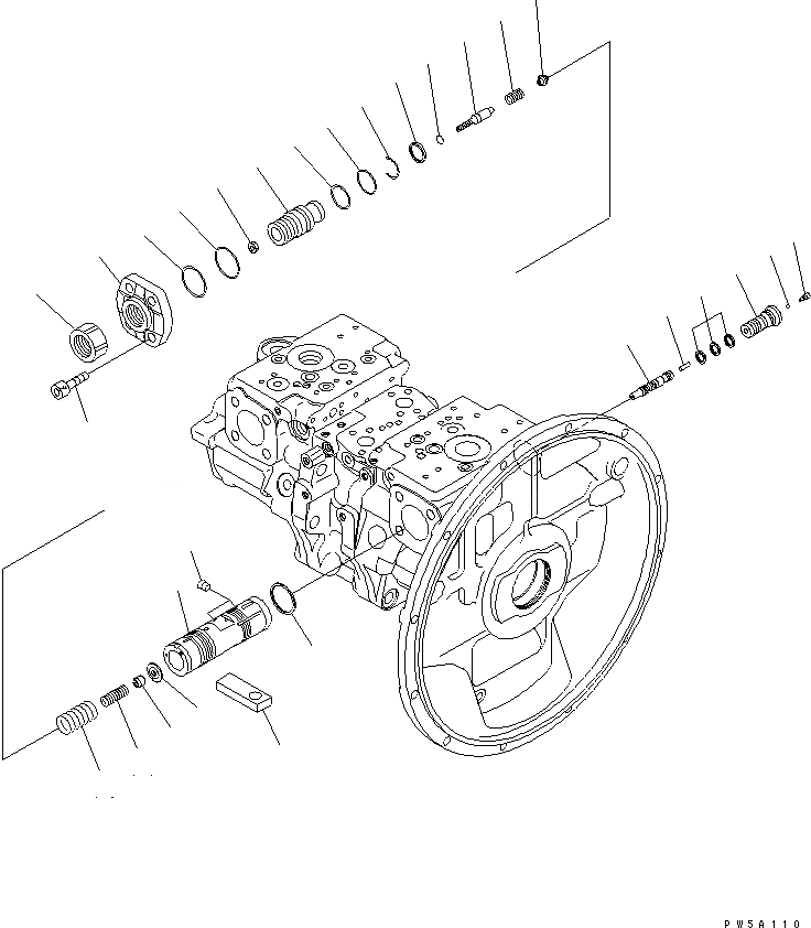 Схема запчастей Komatsu PC300LC-7-BA - ОСНОВН. НАСОС (/) ОСНОВН. КОМПОНЕНТЫ И РЕМКОМПЛЕКТЫ