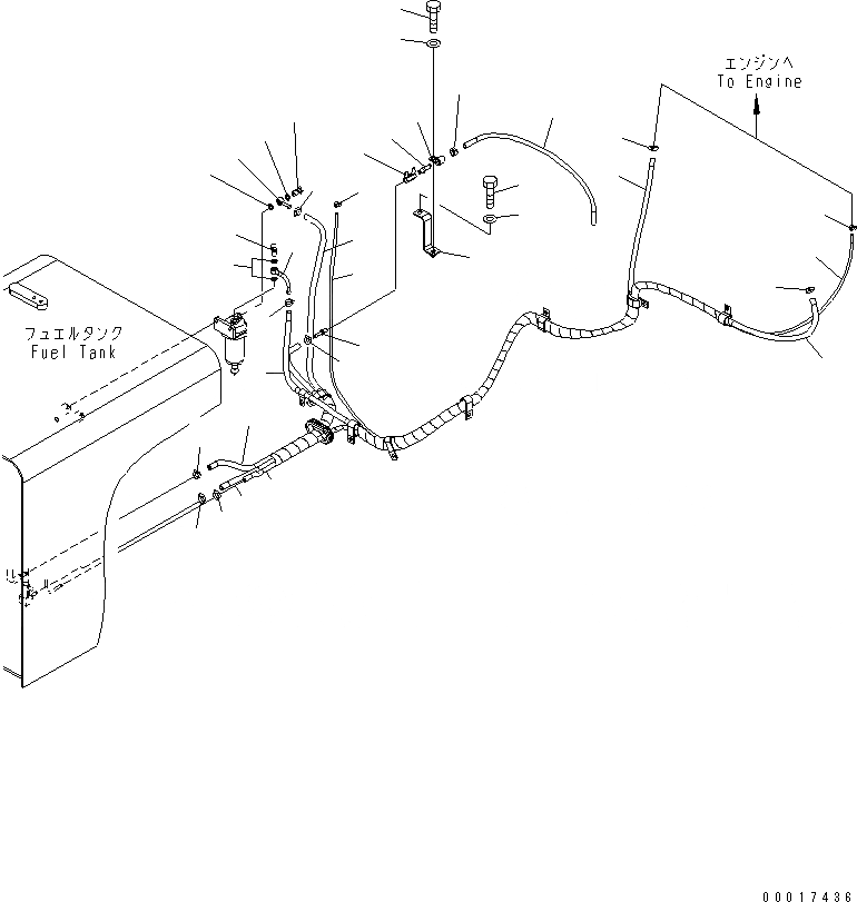 Схема запчастей Komatsu PC300LC-7 - ТОПЛИВОПРОВОД. ТОПЛИВН. БАК. AND КОМПОНЕНТЫ