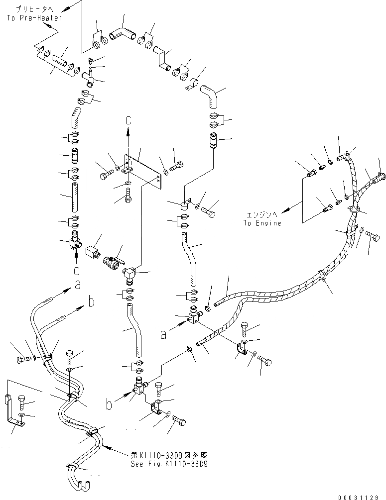 Схема запчастей Komatsu PC300LC-7 - КОНДИЦ. ВОЗДУХА (ШЛАНГИ) (МОРОЗОУСТОЙЧИВ. СПЕЦИФ-Я)(№-) КАБИНА ОПЕРАТОРА И СИСТЕМА УПРАВЛЕНИЯ