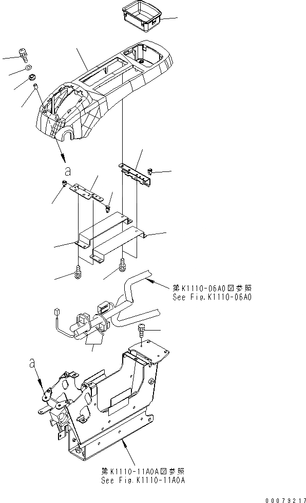 Схема запчастей Komatsu PC300LC-7 - ОСНОВН. КОНСТРУКЦИЯ (КОНСОЛЬ) (ВЕРХН.) (ЛЕВ.) (БЕЗ КОНДИЦ. ВОЗДУХА И РАДИО)(№-) КАБИНА ОПЕРАТОРА И СИСТЕМА УПРАВЛЕНИЯ