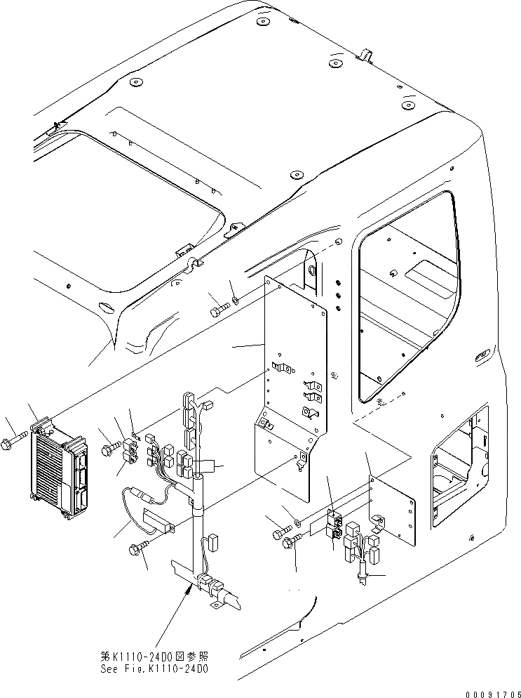 Схема запчастей Komatsu PC300LC-7 - ОСНОВН. КОНСТРУКЦИЯ (КАБИНА) (ПАНЕЛЬ)(№79-) КАБИНА ОПЕРАТОРА И СИСТЕМА УПРАВЛЕНИЯ