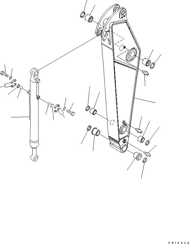 Схема запчастей Komatsu PC300LC-7 - РУКОЯТЬ (.M) (ДЛЯ COMPONENT) (СИСТЕМА СМАЗКИ 100 ЧАС.)(№-7) РАБОЧЕЕ ОБОРУДОВАНИЕ