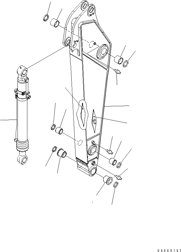 Схема запчастей Komatsu PC300LC-7 - РУКОЯТЬ (.M) ( ЧАС. СИСТ. СМАЗКИ ТИП) (С ДОПОЛН. ГИДРОЛИНИЕЙ) РАБОЧЕЕ ОБОРУДОВАНИЕ