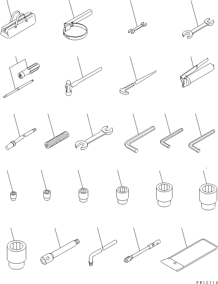 Схема запчастей Komatsu PC300LC-7 - ИНСТРУМЕНТ (КАБИНА С ПОДЪЕМН. СТЕКЛОМ) АКСЕССУАРЫ