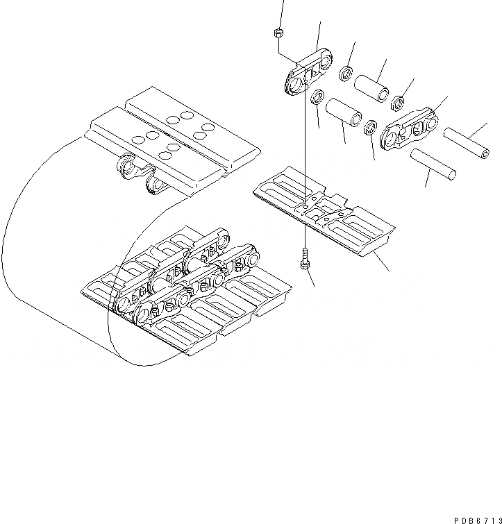 Схема запчастей Komatsu PC300LC-7E0 - ГУСЕНИЦЫ () (7MM ШИР.) ХОДОВАЯ