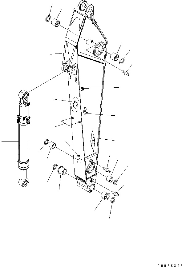 Схема запчастей Komatsu PC300LC-8 - РУКОЯТЬ (.M) ( ЧАС. СИСТ. СМАЗКИ ТИП) (С ДОПОЛН. ГИДРОЛИНИЕЙ) (ДЛЯ KAL)(№-) РАБОЧЕЕ ОБОРУДОВАНИЕ