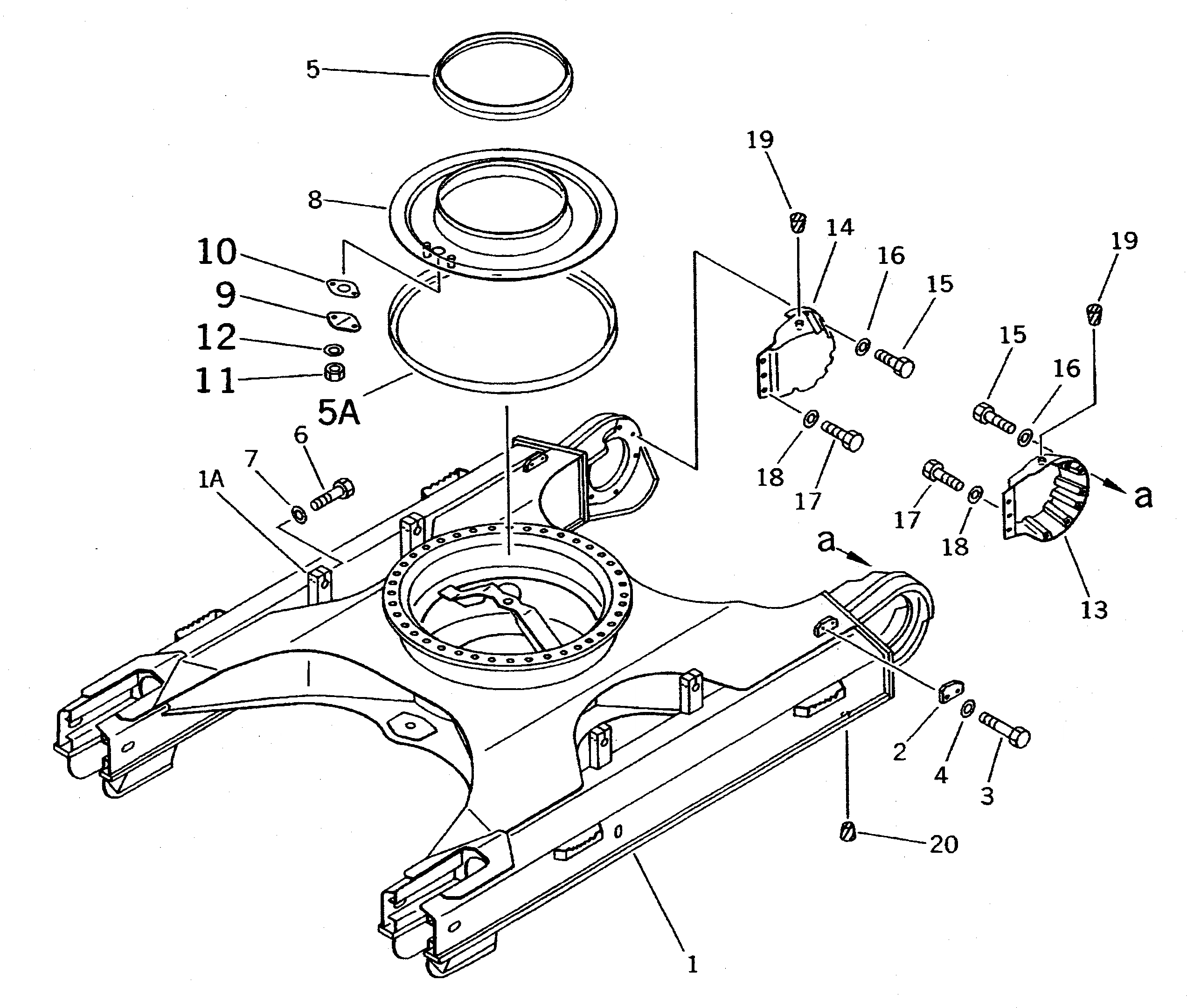 Схема запчастей Komatsu PC300LC-5 - ГУСЕНИЧНАЯ РАМА(№-9) ХОДОВАЯ