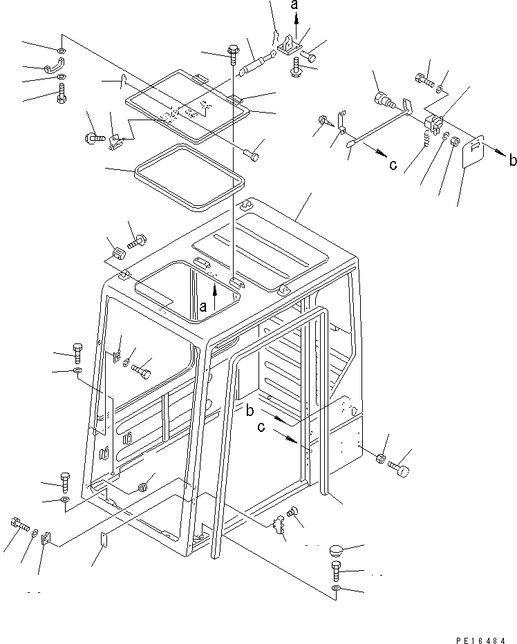 Схема запчастей Komatsu PC300LC-5 - КАБИНА (/7) (КАБИНА)(№-) ЧАСТИ КОРПУСА