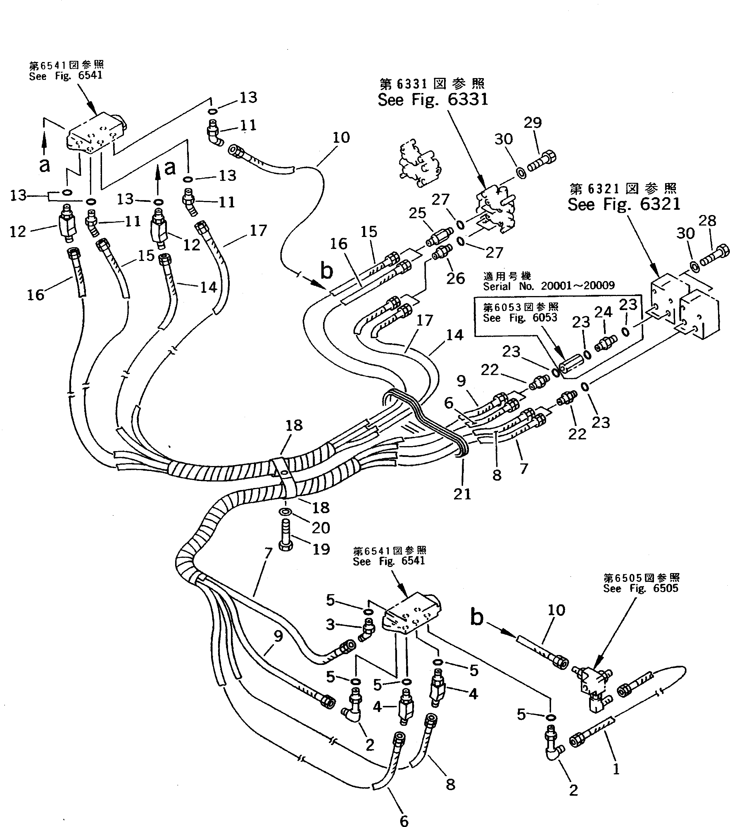Схема запчастей Komatsu PC300LC-5 - КЛАПАН PPCТРУБЫ (БЛОК T/F РАСПРЕДЕЛИТ. КЛАПАН) (ДЛЯ WRIST УПРАВЛ-Е)  (KOMATSU PATTERN) (ДЛЯ ЯПОН.)(№-7) УПРАВЛ-Е РАБОЧИМ ОБОРУДОВАНИЕМ
