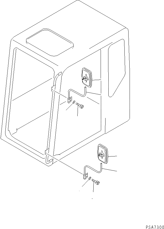 Схема запчастей Komatsu PC300LC-5K - ЗАДН. VIEW MIRROR¤ ЛЕВ. (ТРЕБ-Я ПО БЕЗОПАСНОСТИ ЕС)(№K7-) ЧАСТИ КОРПУСА