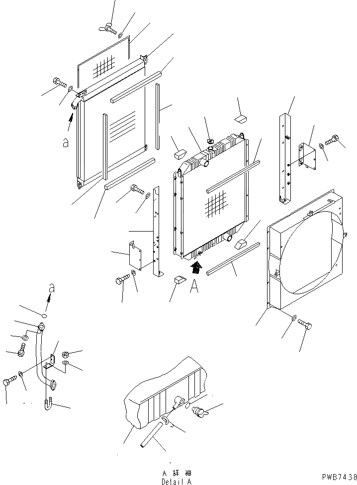Схема запчастей Komatsu PC300SC-6 - ОХЛАЖД-Е (РАДИАТОР И МАСЛООХЛАДИТЕЛЬ) (SAE)(№-) СИСТЕМА ОХЛАЖДЕНИЯ