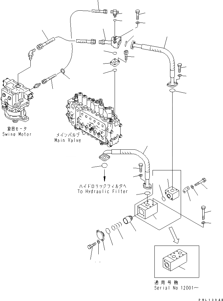 Схема запчастей Komatsu PC300SC-6 - ВОЗВРАТНАЯ ЛИНИЯ(№-) ГИДРАВЛИКА