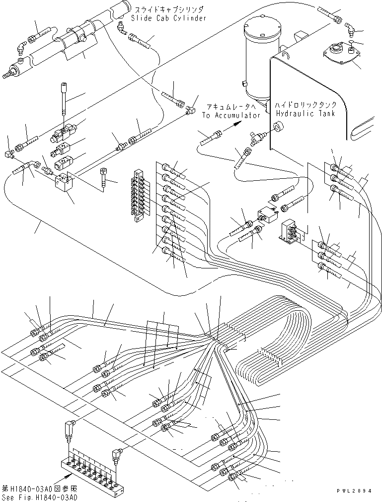 Схема запчастей Komatsu PC300SC-6 - ОСНОВН. ЛИНИЯ PPC (ДОПОЛН. PPC ЛИНИЯ) ( АКТУАТОР)(№-) ГИДРАВЛИКА