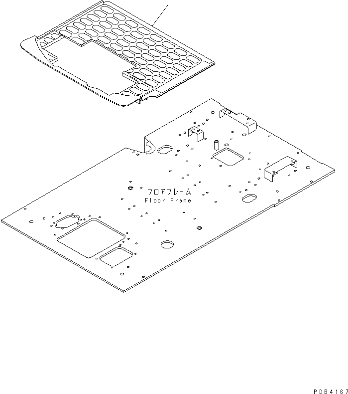 Схема запчастей Komatsu PC300SC-6 - ПОКРЫТИЕ ПОЛА(PCSC)(№-) КАБИНА ОПЕРАТОРА И СИСТЕМА УПРАВЛЕНИЯ