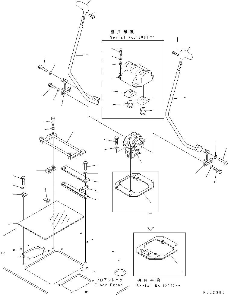 Схема запчастей Komatsu PC300SC-6 - ПОЛ (РЫЧАН УПРАВЛ-Я ХОДОМ) КАБИНА ОПЕРАТОРА И СИСТЕМА УПРАВЛЕНИЯ