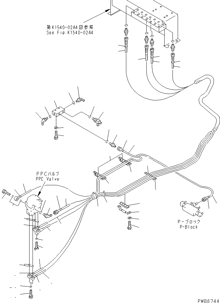 Схема запчастей Komatsu PC300SC-6 - ПОЛ (PPC ЛИНИЯ ХОДА)(№-) КАБИНА ОПЕРАТОРА И СИСТЕМА УПРАВЛЕНИЯ