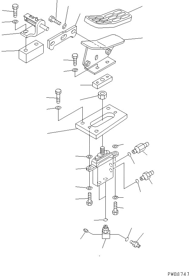 Схема запчастей Komatsu PC300SC-6 - ПОЛ (ПЕДАЛЬ УПРАВЛ-Я РАБОЧ. ОБОРУД.)(№-) КАБИНА ОПЕРАТОРА И СИСТЕМА УПРАВЛЕНИЯ