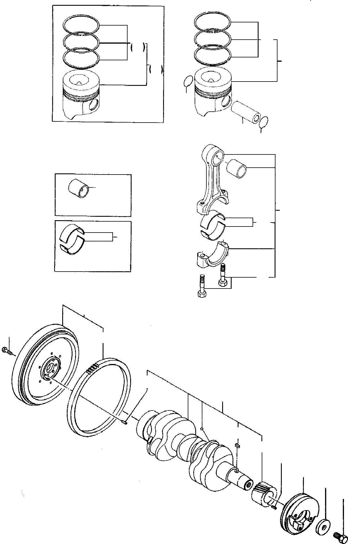 Схема запчастей Komatsu PC30-7 - КОЛЕНВАЛ И ПОРШЕНЬ ДВИГАТЕЛЬ