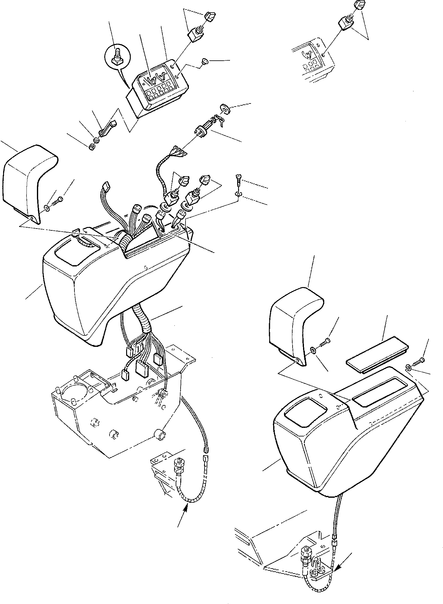 Схема запчастей Komatsu PC30-7 - ПАНЕЛЬ ПРИБОРОВ КОМПОНЕНТЫ ДВИГАТЕЛЯ И ЭЛЕКТРИКА