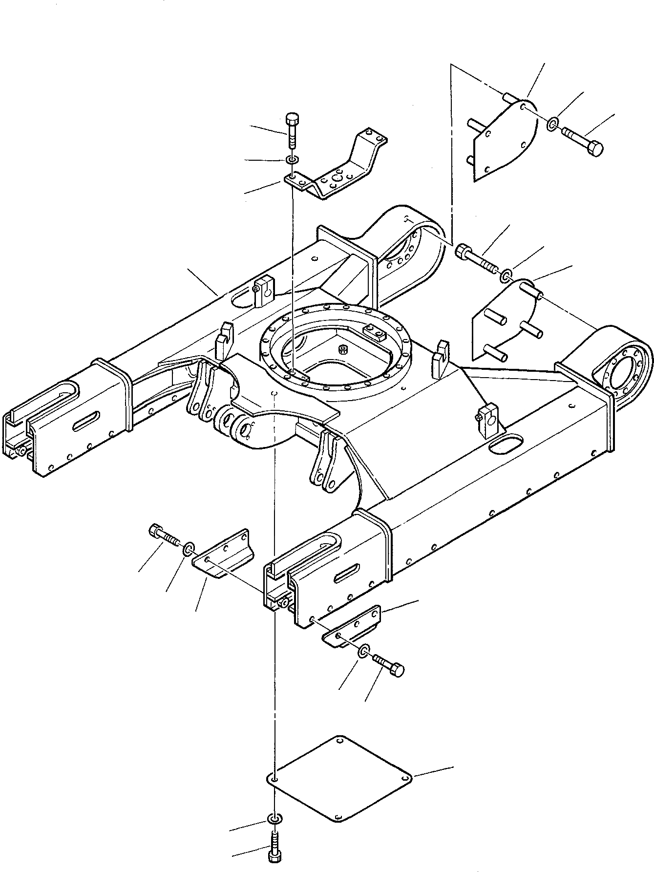 Схема запчастей Komatsu PC30-7 - ГУСЕНИЧНАЯ РАМА (ДЛЯ STEEL SHOE) ХОДОВАЯ
