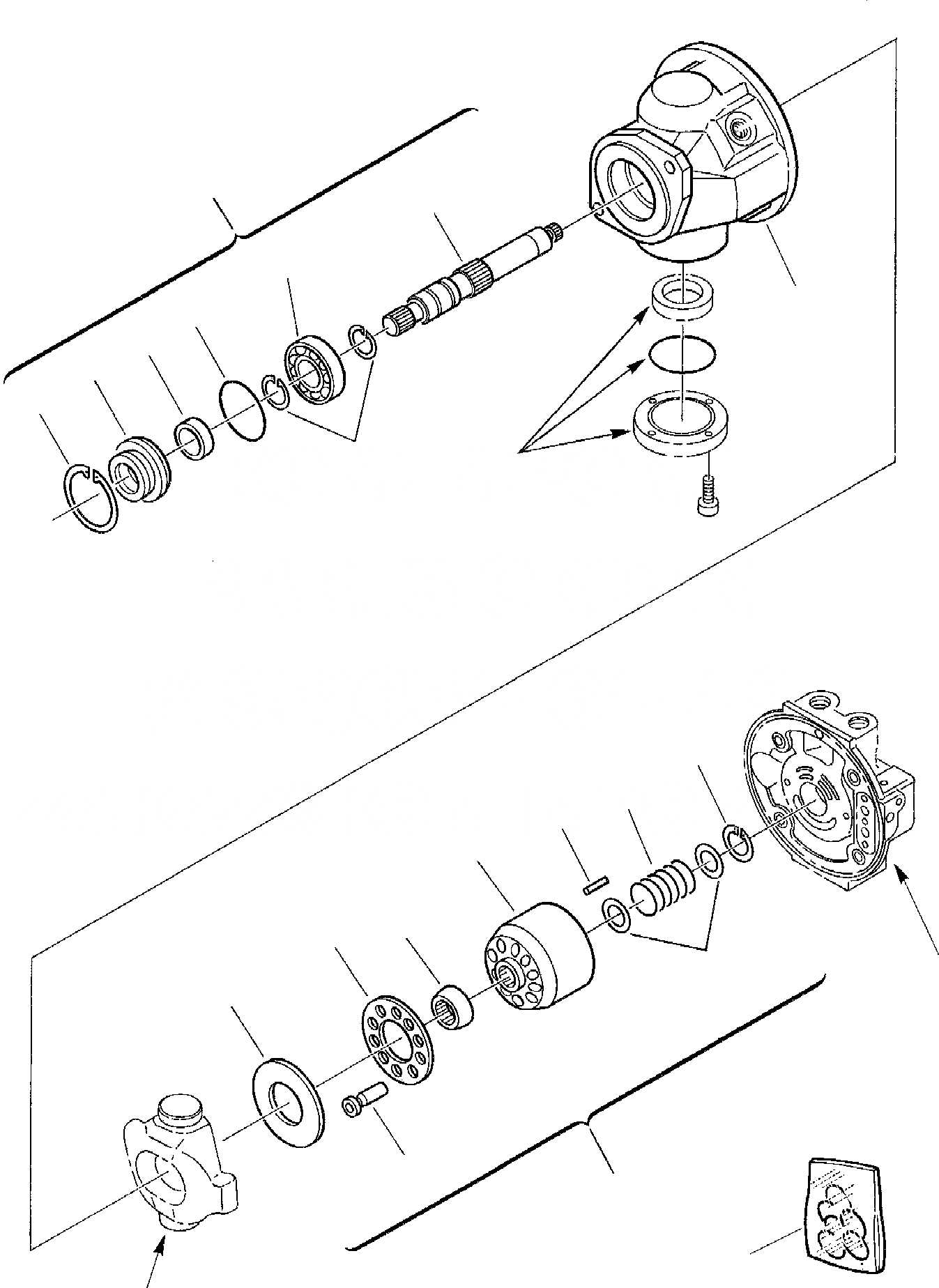 Схема запчастей Komatsu PC30-7 - ГИДР. НАСОС. (/) УПРАВЛ-Е РАБОЧИМ ОБОРУДОВАНИЕМ