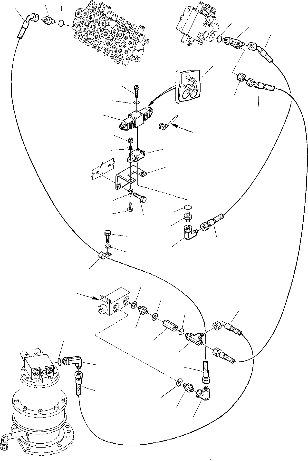 Схема запчастей Komatsu PC30-7 - ГИДРОЛИНИЯ (ВОЗВРАТ. ЛИНИЯ) (/) УПРАВЛ-Е РАБОЧИМ ОБОРУДОВАНИЕМ