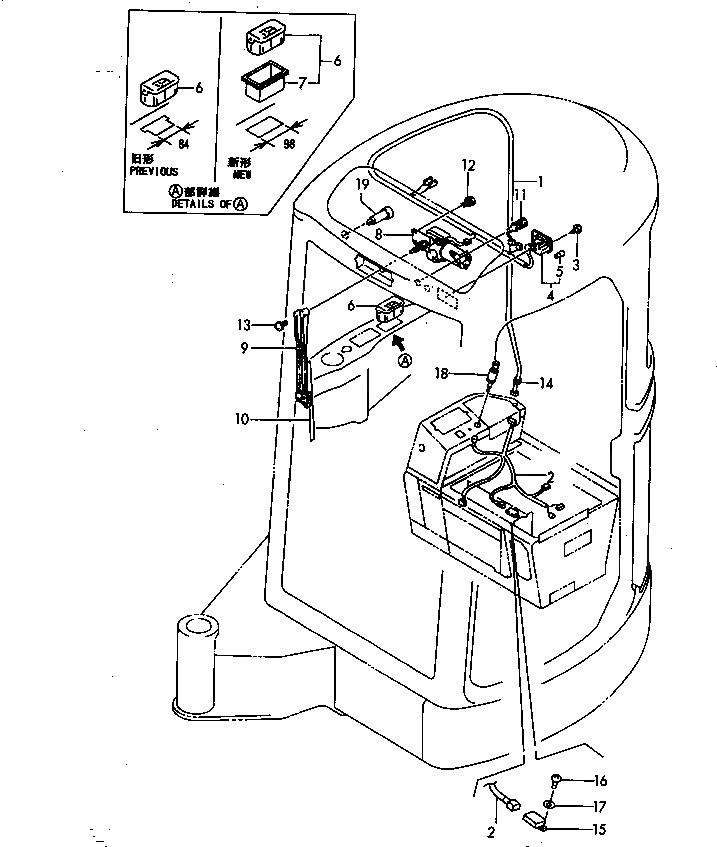 Схема запчастей Komatsu PC30FR-1 - ЭЛЕКТРИКА (ДЛЯ КАБИНЫ) КОМПОНЕНТЫ ДВИГАТЕЛЯ И ЭЛЕКТРИКА