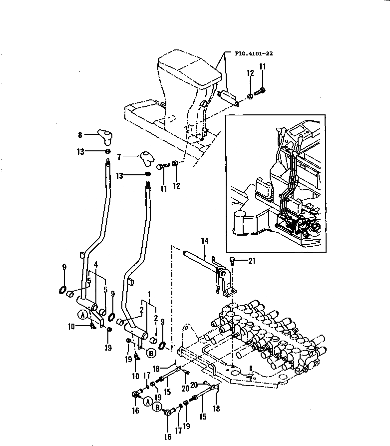 Схема запчастей Komatsu PC30FR-1 - РЫЧАГ УПРАВЛ-Я ХОДОМ СИСТЕМА УПРАВЛЕНИЯ