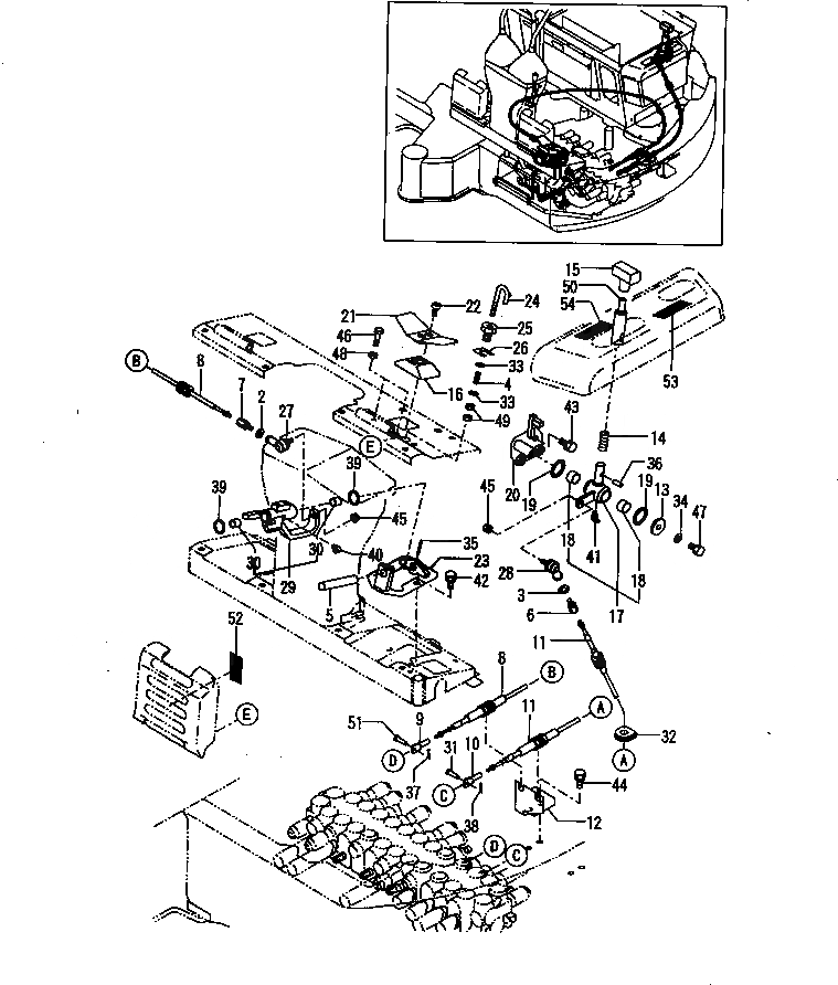 Схема запчастей Komatsu PC30FR-1 - УПРАВЛ-Е ОБОРУД-Е (МЕХ-М ОТБОРА МОЩН-ТИ) СИСТЕМА УПРАВЛЕНИЯ