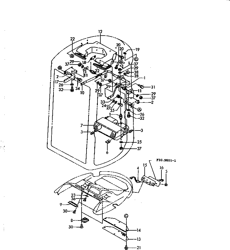 Схема запчастей Komatsu PC30FR-1 - COLER КОМПОНЕНТЫ (ОХЛАДИТЕЛЬ) ЧАСТИ КОРПУСА