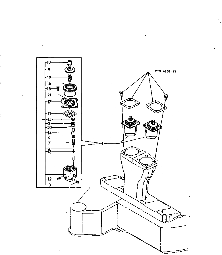 Схема запчастей Komatsu PC30FR-1 - УДАЛЕНН. УПРАВЛЯЮЩ. КЛАПАН УПРАВЛ-Е РАБОЧИМ ОБОРУДОВАНИЕМ