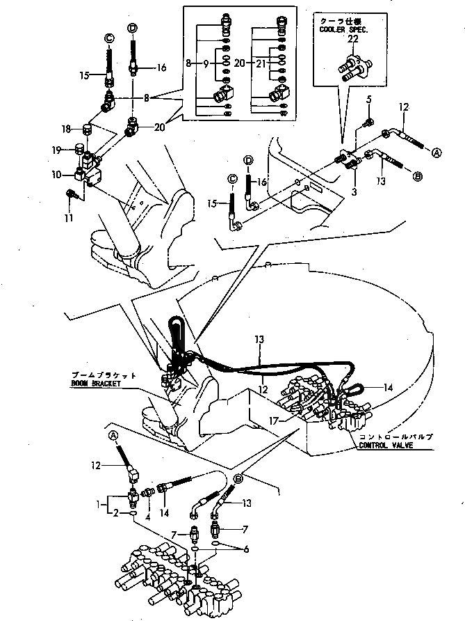 Схема запчастей Komatsu PC30FR-1 - ГИДРОЛИНИЯ (КЛАПАН - КОРПУС ПОВОРОТА СТРЕЛЫ) (ДЛЯ МЕХ-М ОТБОРА МОЩН-ТИ) УПРАВЛ-Е РАБОЧИМ ОБОРУДОВАНИЕМ