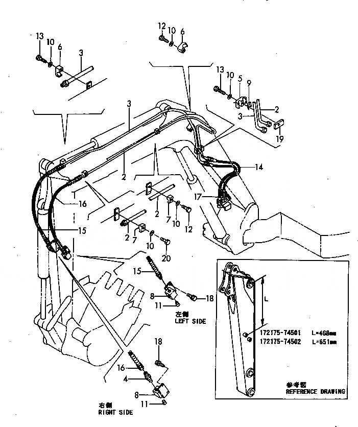 Схема запчастей Komatsu PC30FR-1 - ГИДРОЛИНИЯ (КОРПУС ПОВОРОТА СТРЕЛЫ - РУКОЯТЬ END) (ДЛЯ МЕХ-М ОТБОРА МОЩН-ТИ)(№-) УПРАВЛ-Е РАБОЧИМ ОБОРУДОВАНИЕМ