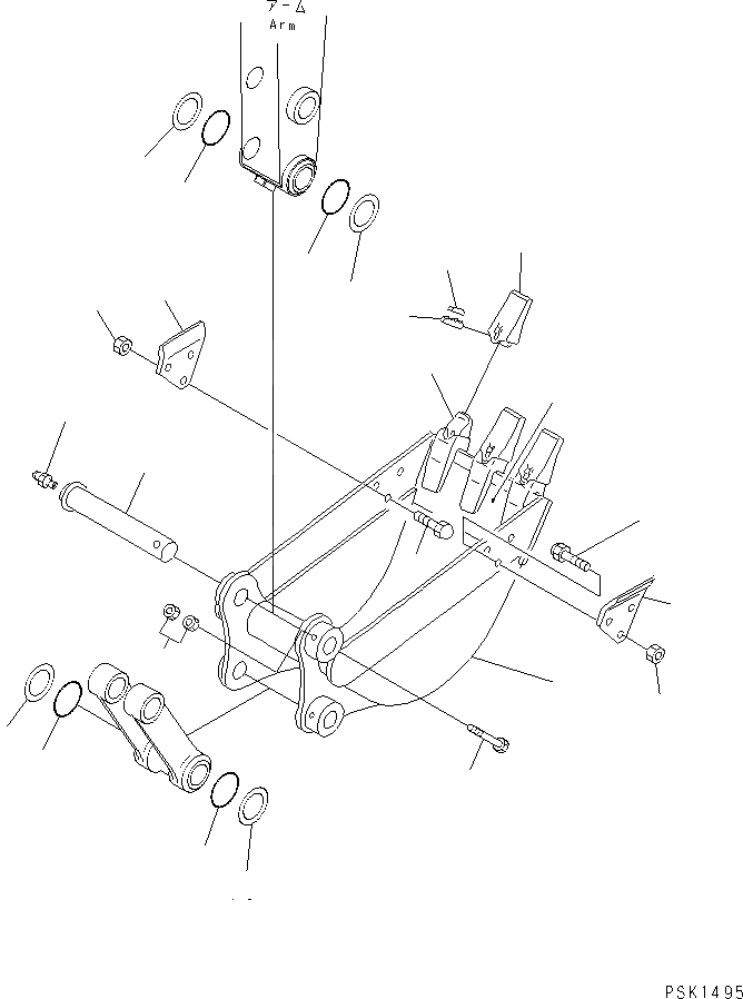 Схема запчастей Komatsu PC30FR-1 - КОВШ (ВЕРТИКАЛЬН. ПАЛЕЦ¤ БЕЗ РЕГУЛЯТОР)(№-) ЧАСТИ BOOK