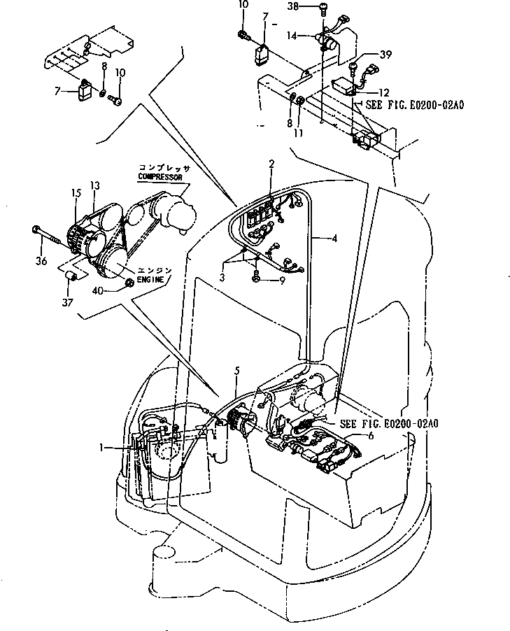 Схема запчастей Komatsu PC30FR-2 - ОХЛАДИТЕЛЬ (ЭЛЕКТРИЧ. HANESS) (ДЛЯ КАБИНЫ) КАБИНА ОПЕРАТОРА И СИСТЕМА УПРАВЛЕНИЯ