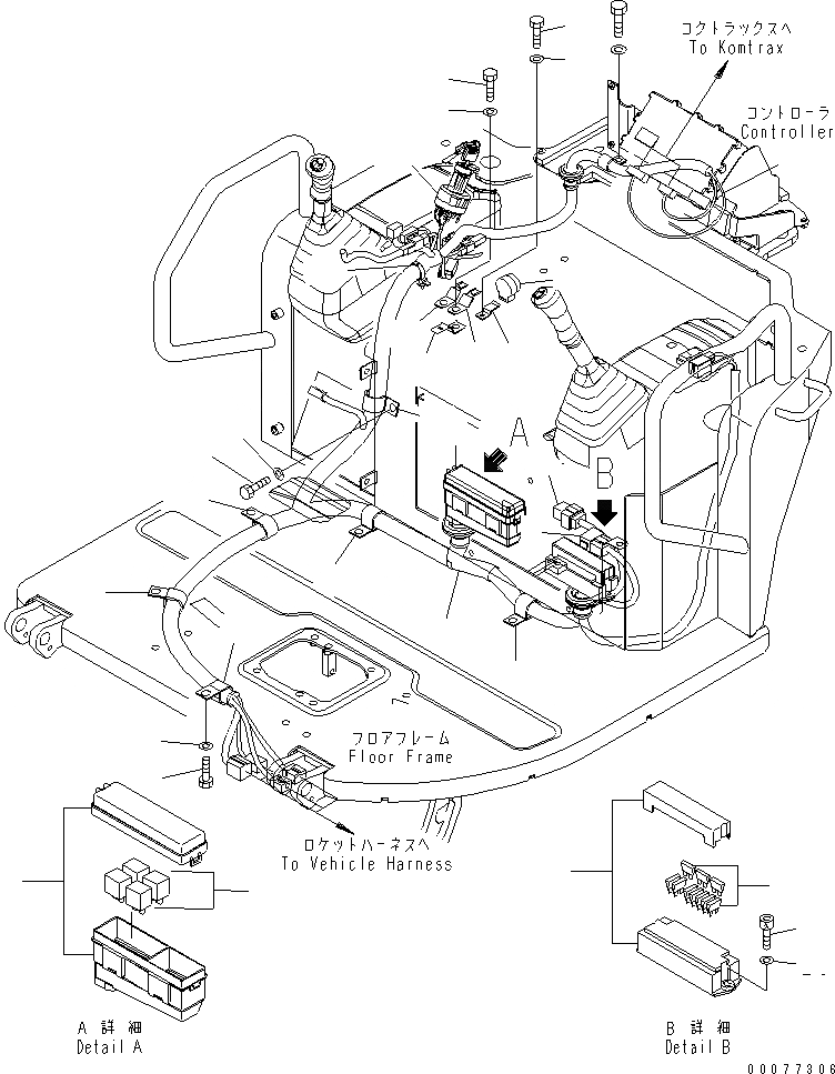 Схема запчастей Komatsu PC30MR-3 - ОСНОВН. КОНСТРУКЦИЯ (ЭЛЕКТР.) (НАВЕС) КАБИНА ОПЕРАТОРА И СИСТЕМА УПРАВЛЕНИЯ
