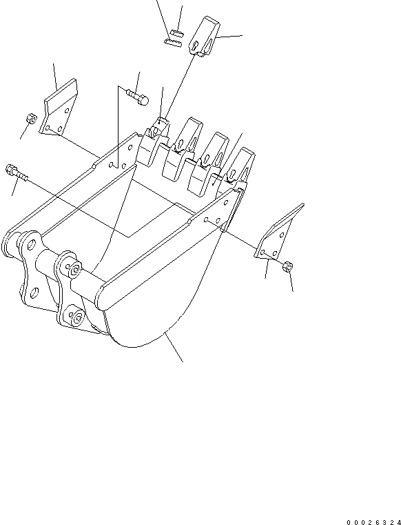 Схема запчастей Komatsu PC30MR-3 - КОВШ (УСИЛЕНН.)¤ .7M (MINI .9M) MM ШИР. РАБОЧЕЕ ОБОРУДОВАНИЕ
