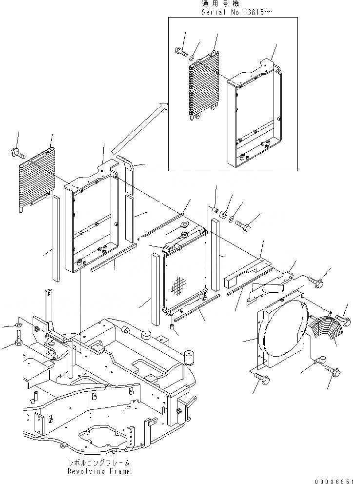 Схема запчастей Komatsu PC30MR-1 - РАДИАТОР (ДЛЯ КРОМЕ ЯПОН.) СИСТЕМА ОХЛАЖДЕНИЯ