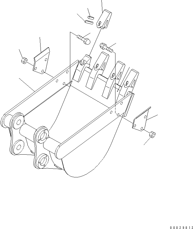 Схема запчастей Komatsu PC30MR-1 - КОВШ¤ .7M (MINI .9M) MM ШИР. РАБОЧЕЕ ОБОРУДОВАНИЕ