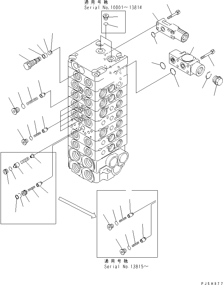 Схема запчастей Komatsu PC30MR-1 - ОСНОВН. КЛАПАН (8-КЛАПАН) (/) ОСНОВН. КОМПОНЕНТЫ И РЕМКОМПЛЕКТЫ