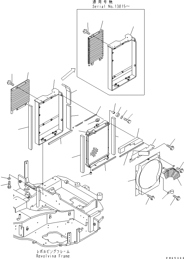 Схема запчастей Komatsu PC30MR-1 - РАДИАТОР СИСТЕМА ОХЛАЖДЕНИЯ