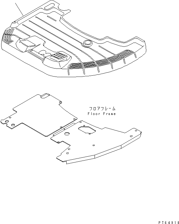 Схема запчастей Komatsu PC30MR-1 - ПОКРЫТИЕ ПОЛА(ДЛЯ TOPS НАВЕС) (-WAY)(№-) КАБИНА ОПЕРАТОРА И СИСТЕМА УПРАВЛЕНИЯ