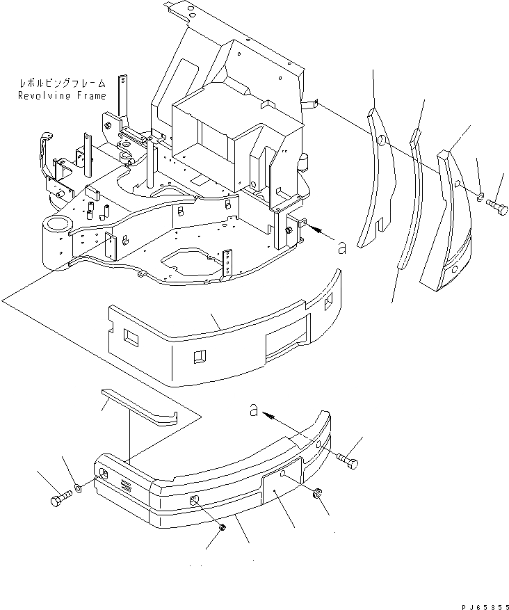 Схема запчастей Komatsu PC30MR-1 - БОКОВ. КРЫШКА (ЛЕВ.) (ДЛЯ TOPS НАВЕС) (GLOBAL DESIGN СПЕЦ-Я.)(№-) ЧАСТИ КОРПУСА