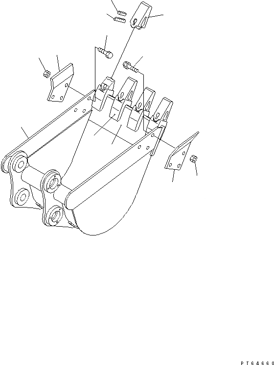 Схема запчастей Komatsu PC30MR-1 - КОВШ¤ .9M (MINI .M) MM ШИР. (GAP LESS) РАБОЧЕЕ ОБОРУДОВАНИЕ
