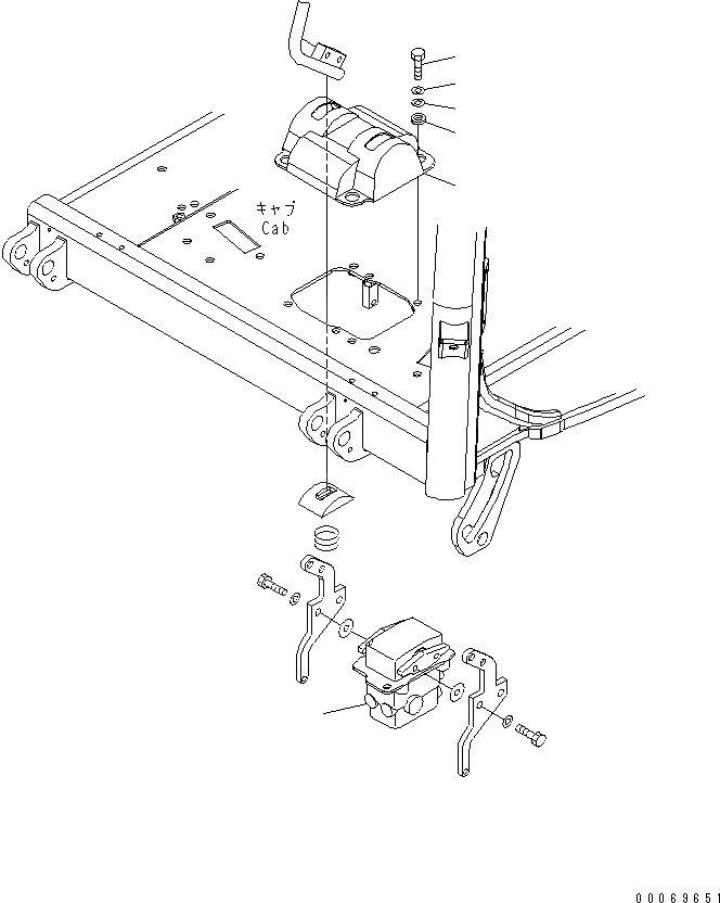 Схема запчастей Komatsu PC30MR-3 - КАБИНА (КОНТРОЛЬ ХОДА COVER) КАБИНА ОПЕРАТОРА И СИСТЕМА УПРАВЛЕНИЯ