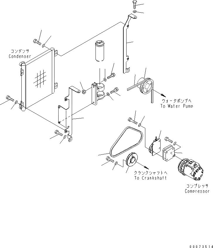 Схема запчастей Komatsu PC30MR-3 - КОНДИЦ. ВОЗДУХА (КОМПРЕССОР И КОНДЕНСАТОР) (КАБИНА) (ДЛЯ ЯПОН.) КАБИНА ОПЕРАТОРА И СИСТЕМА УПРАВЛЕНИЯ