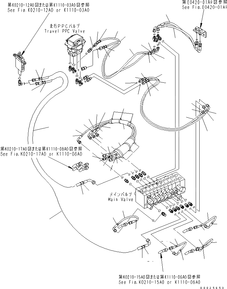 Схема запчастей Komatsu PC30MR-2 - ОСНОВН. КЛАПАН (PPC ЛИНИЯ) (С СИГНАЛ ХОДА) ГИДРАВЛИКА