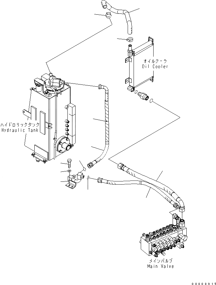 Схема запчастей Komatsu PC30MR-2-A - ВОЗВРАТ. ЛИНИЯ ГИДРАВЛИКА