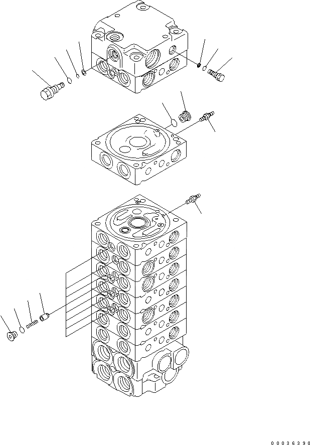 Схема запчастей Komatsu PC30MR-2 - ОСНОВН. КЛАПАН (9-КЛАПАН) (7/) (ДЛЯ РУКОЯТИ UP) ОСНОВН. КОМПОНЕНТЫ И РЕМКОМПЛЕКТЫ