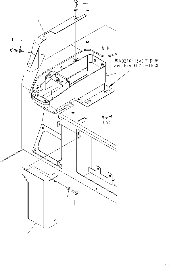 Схема запчастей Komatsu PC30MR-2-B - ПОКРЫТИЕ ПОЛА (С КОНДИЦИОНЕРОМ) (КАБИНА) КАБИНА ОПЕРАТОРА И СИСТЕМА УПРАВЛЕНИЯ